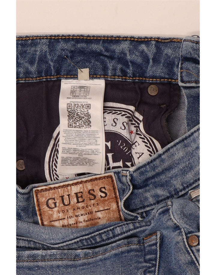 Guess Herren Slim Jeans W31 L32 Blaue Baumwolle
