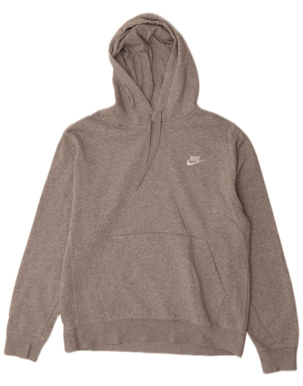 Nike Mens Hoodie Jumper Medium Grey Flecked Cotton