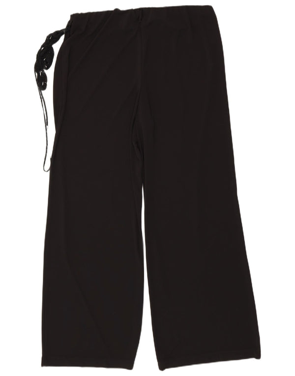 Marks & Spencer Kvinder Bukser med brede ben UK 22 3XL W34 L32 Sort Polyester
