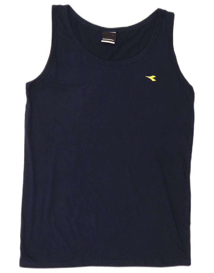 DIADORA Mens Vest Top Large Navy Blue Cotton