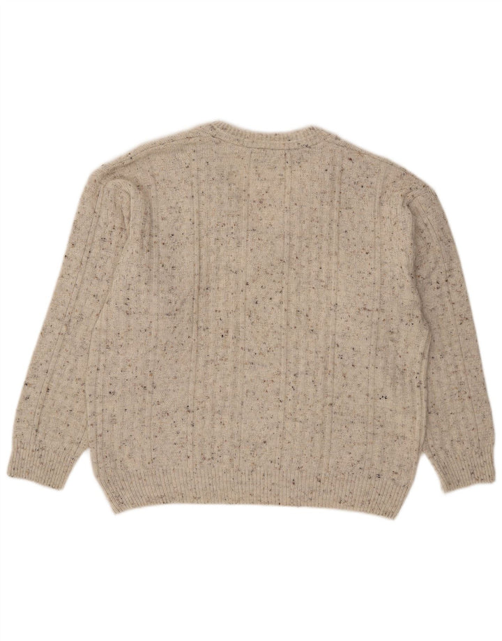 Canda Mens V-Neck Jumper Sweater Medium Grey Flecked Acrylic