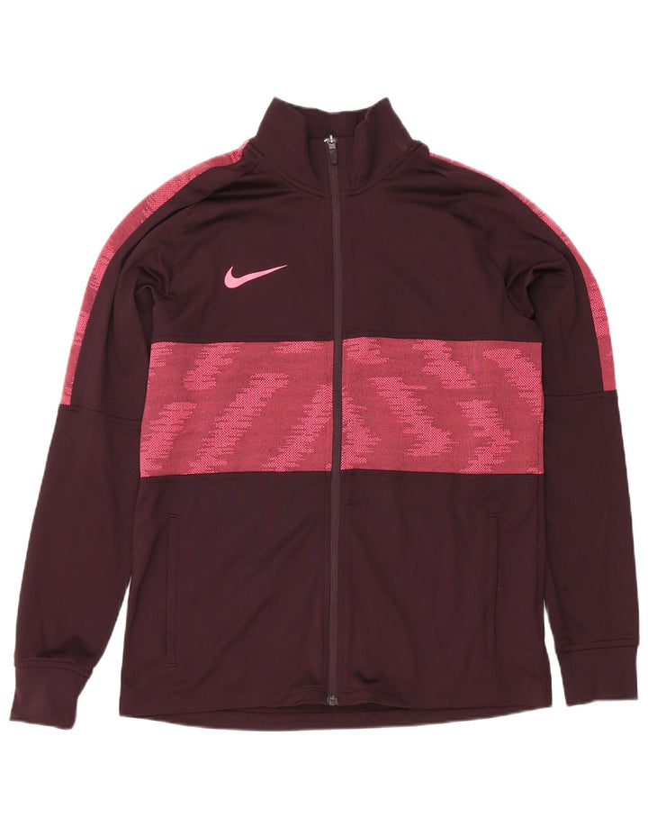 Nike Veste de survêtement Dri Fit pour homme en polyester géométrique marron moyen