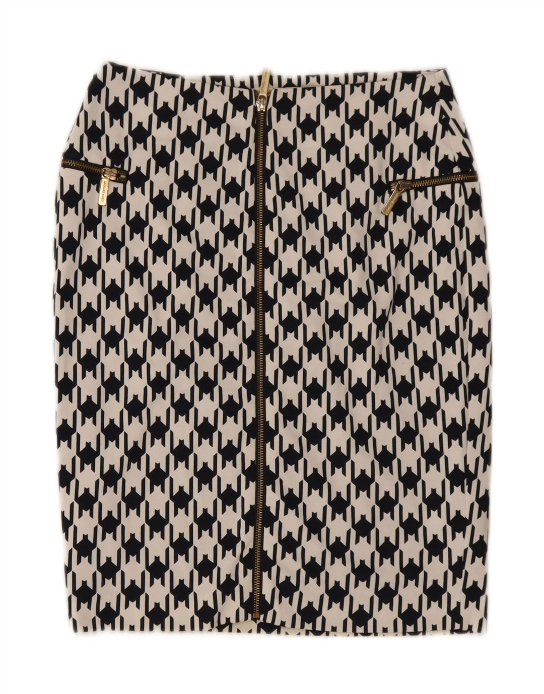 Gonna a tubino da donna Michael Kors US 4 Small W27 poliestere pied de poule nero