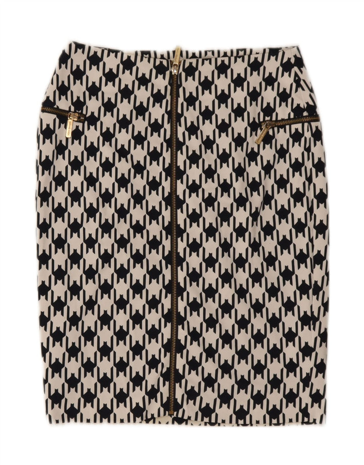 Gonna a tubino da donna Michael Kors US 4 Small W27 poliestere pied de poule nero