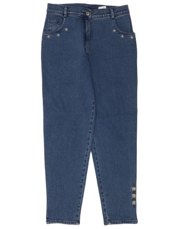 Hammerschmid Womens Tapered Jeans IT 42 Medium W30 L30 Blue Floral Cotton