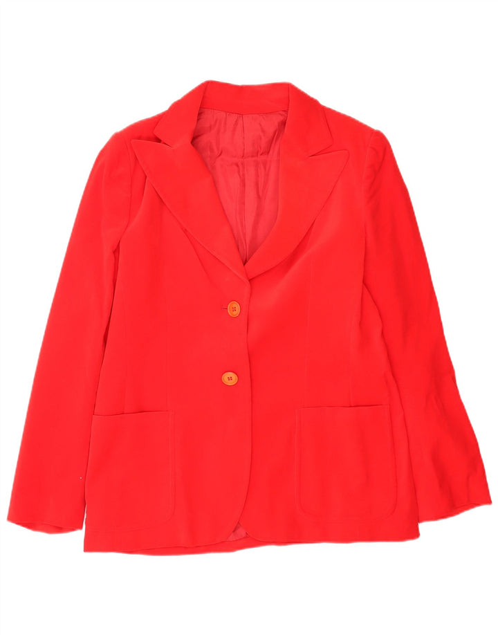Vintage Womens 2 Button Blazer Jacket IT 48 XL Red Cotton