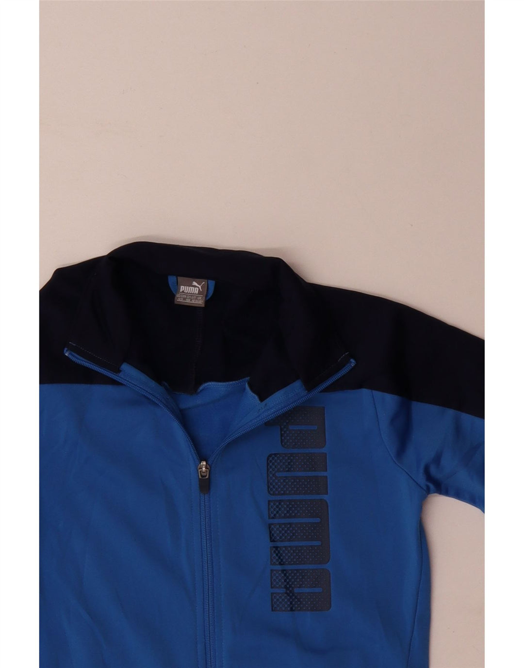 Puma Boys Graphic Tracksuit Top Jacket 11-12 Years Blue Colourblock