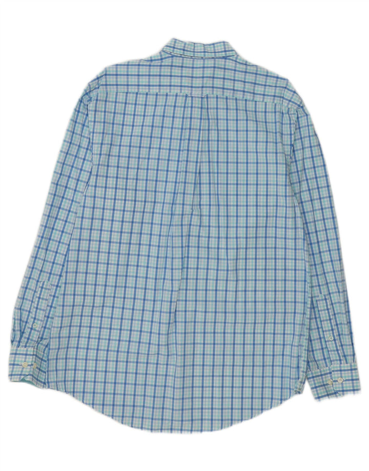 IZOD Mens Shirt Medium Blue Check Cotton Vintage Izod and Second-Hand Izod from Messina Hembry 