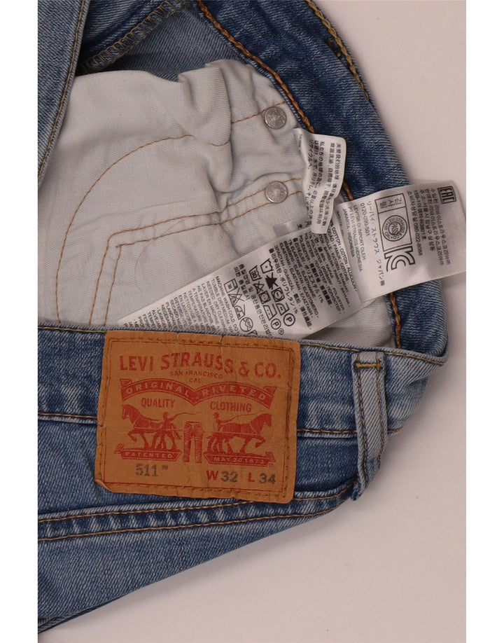 Levi's Mens 511 Slim Jeans W32 L34 Blue Cotton