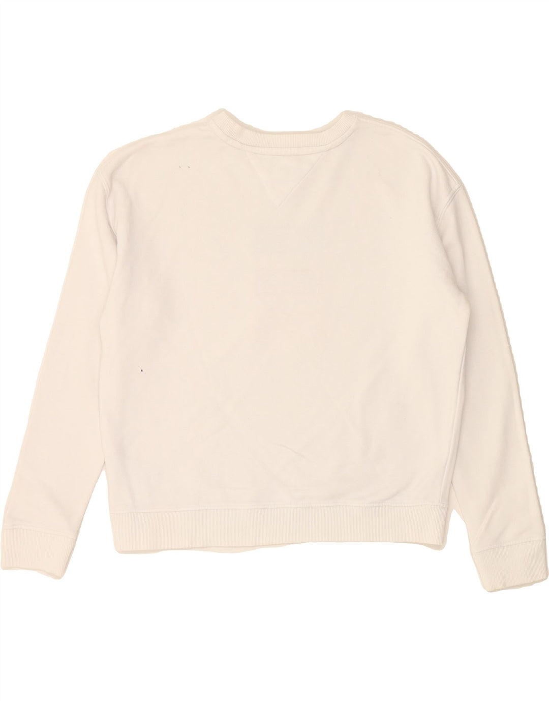 TOMMY HILFIGER Womens Oversized Sweatshirt Jumper UK 10 Small White Vintage Tommy Hilfiger and Second-Hand Tommy Hilfiger from Messina Hembry 