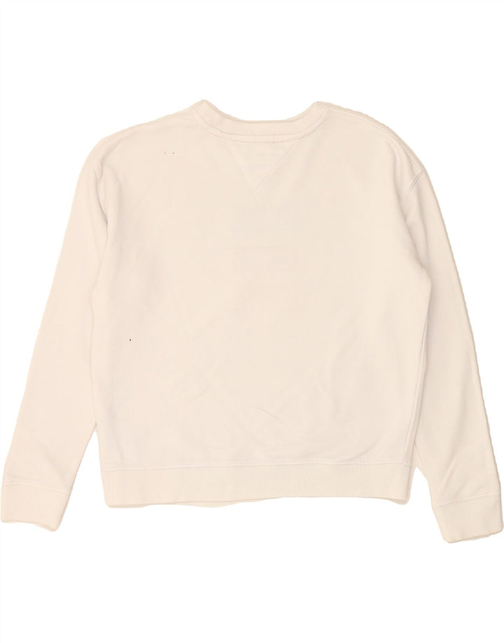 TOMMY HILFIGER Womens Oversized Sweatshirt Jumper UK 10 Small White Vintage Tommy Hilfiger and Second-Hand Tommy Hilfiger from Messina Hembry 