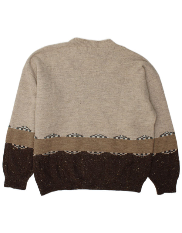 Incognito Herre sweater med rund hals IT 56/58 XL Beige Colourblock