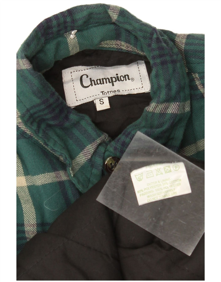 VINTAGE Mens Lumberjack Flannel Shirt Small Green Check Polyester