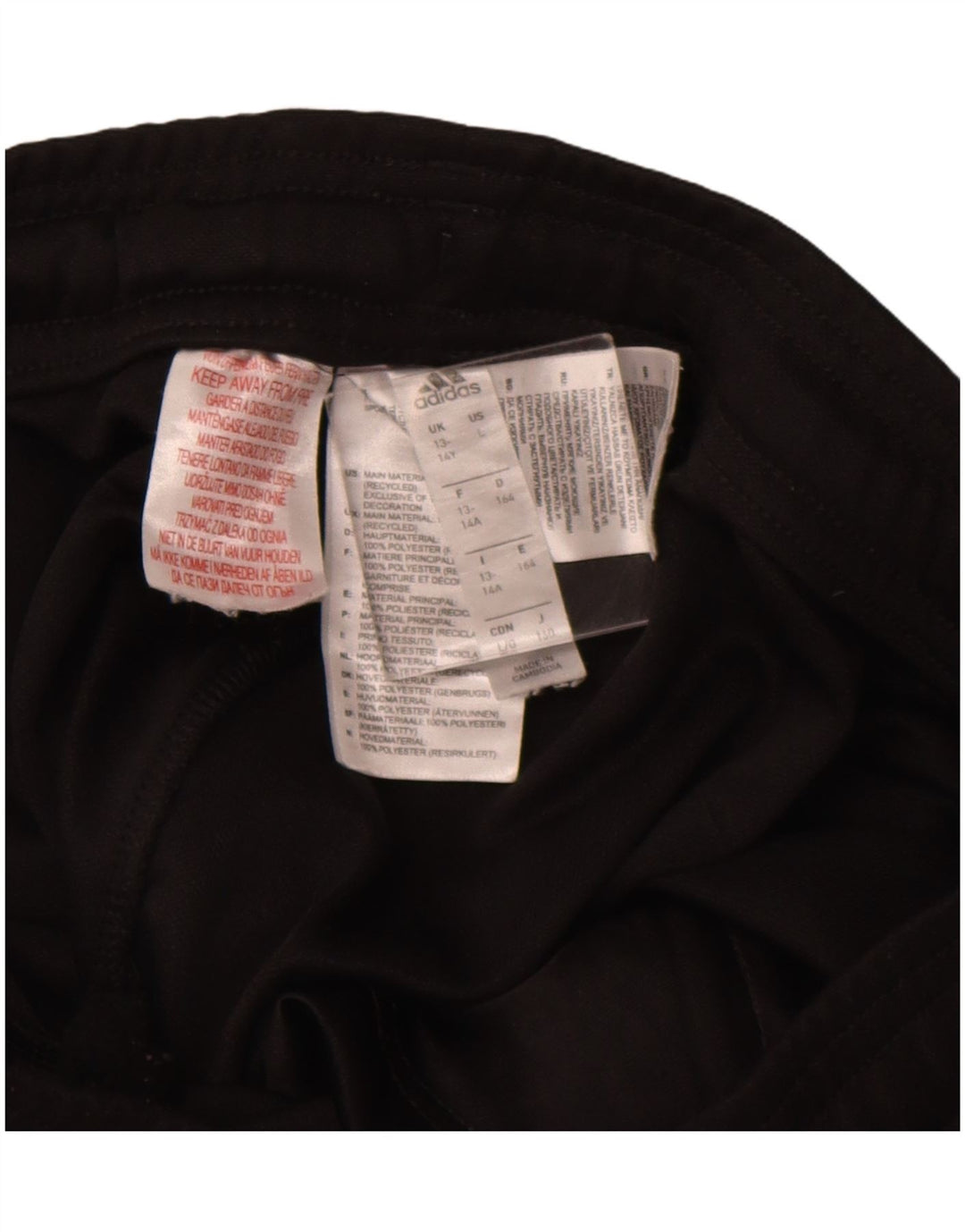 ADIDAS Boys Tracksuit Trousers 13-14 Years  Black Polyester