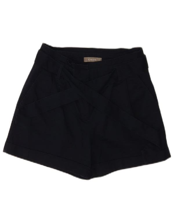 Oasis Womens Pegged Casual Shorts UK 8 Small W26 Marineblå Bomuld