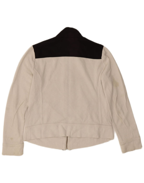 Giacca da ginnastica corta da donna Ralph Lauren UK 10 Small White Colourblock