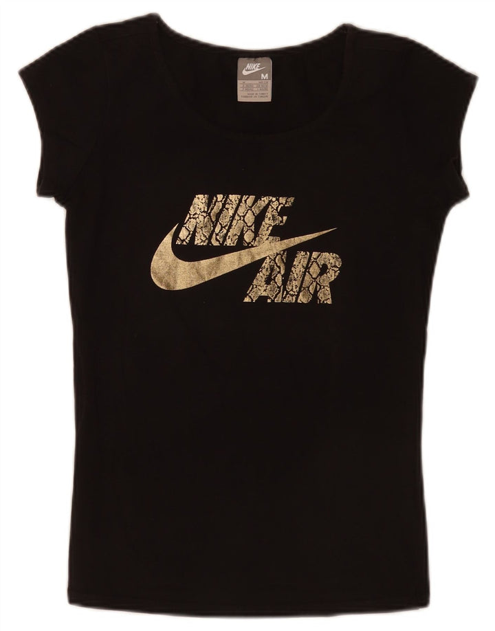 Nike Womens Graphic T-Shirt Top UK 10/12 Medium Black