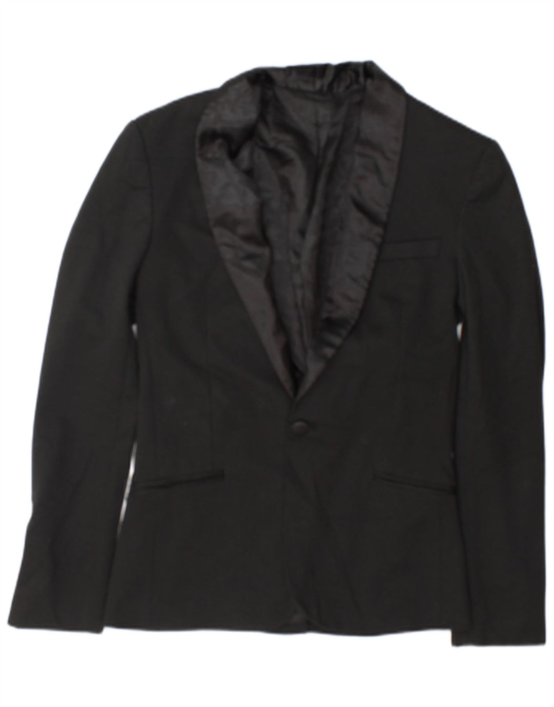 Zara Herre 1-knap blazerjakke UK 36 Lille sort polyester