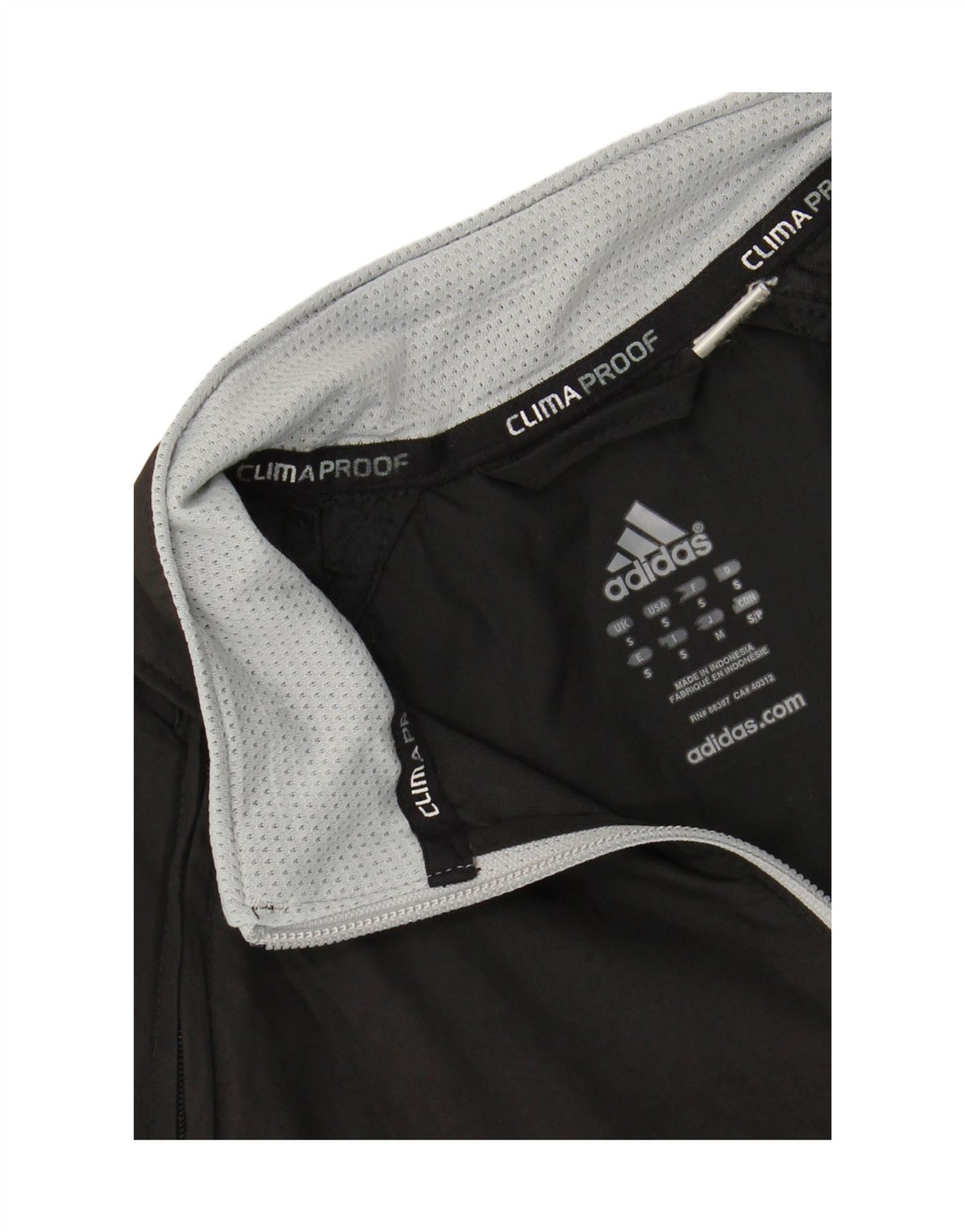 ADIDAS Mens Clima Proof Tracksuit Top Jacket Small Black Polyester