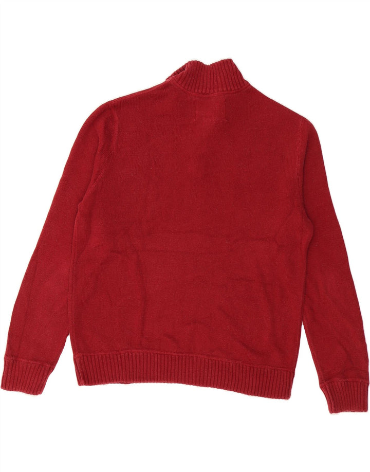EDDIE BAUER Mens Zip Neck Jumper Sweater Large Red Cotton Vintage Eddie Bauer and Second-Hand Eddie Bauer from Messina Hembry 