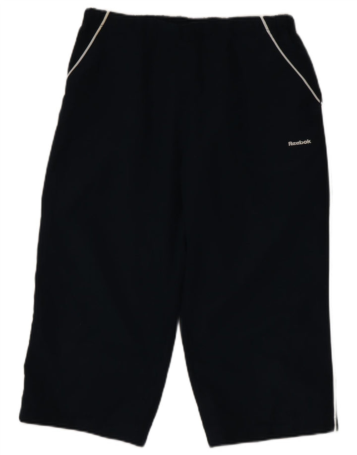 Reebok Womens Capri Tracksuit Trousers UK 14 Medium Navy Blue Polyester