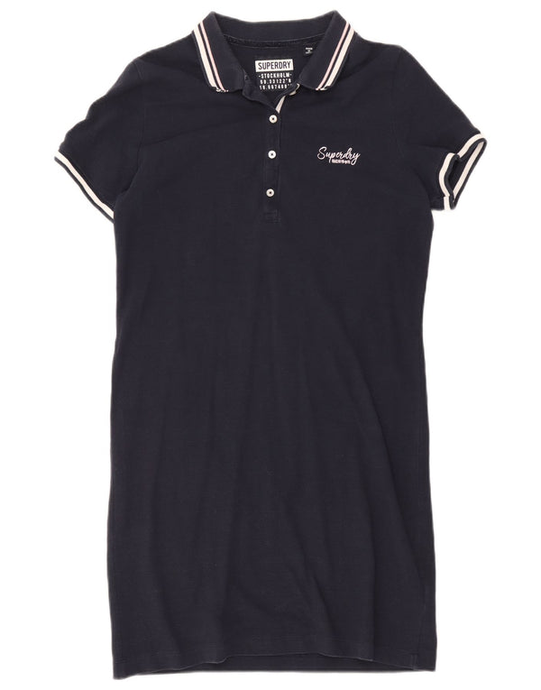 Abito polo da donna Superdry UK 12 cotone medio blu navy