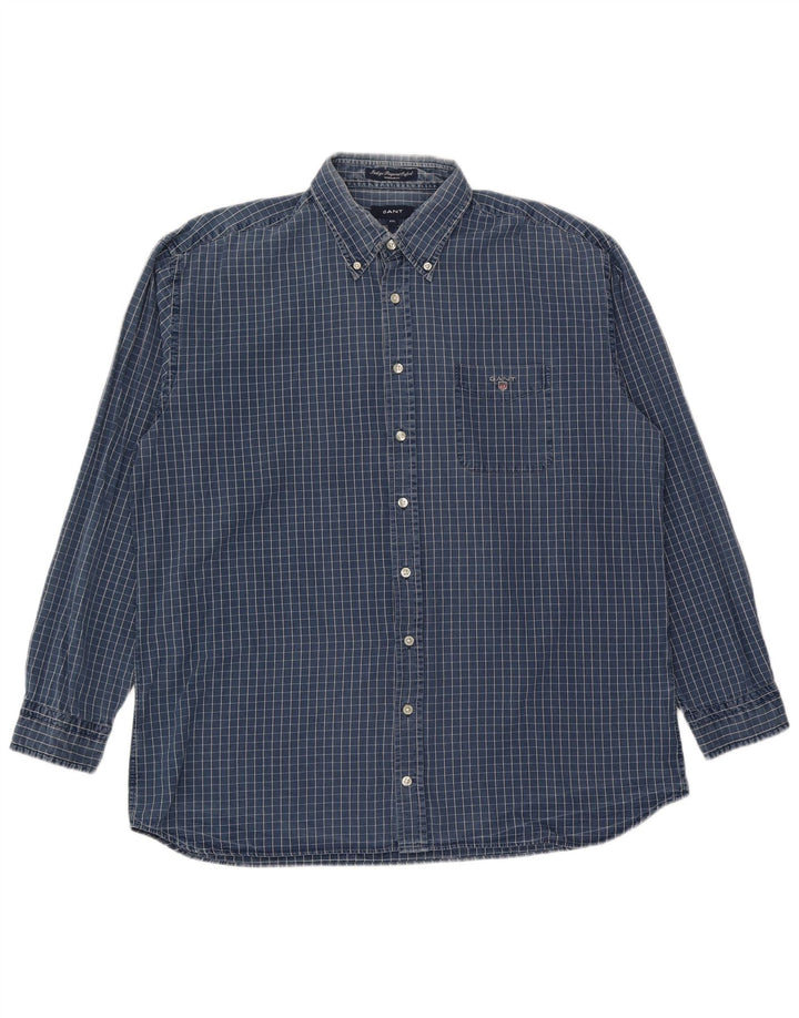 Gant Mens Regular Fit Shirt 2XL Blue Check Cotton