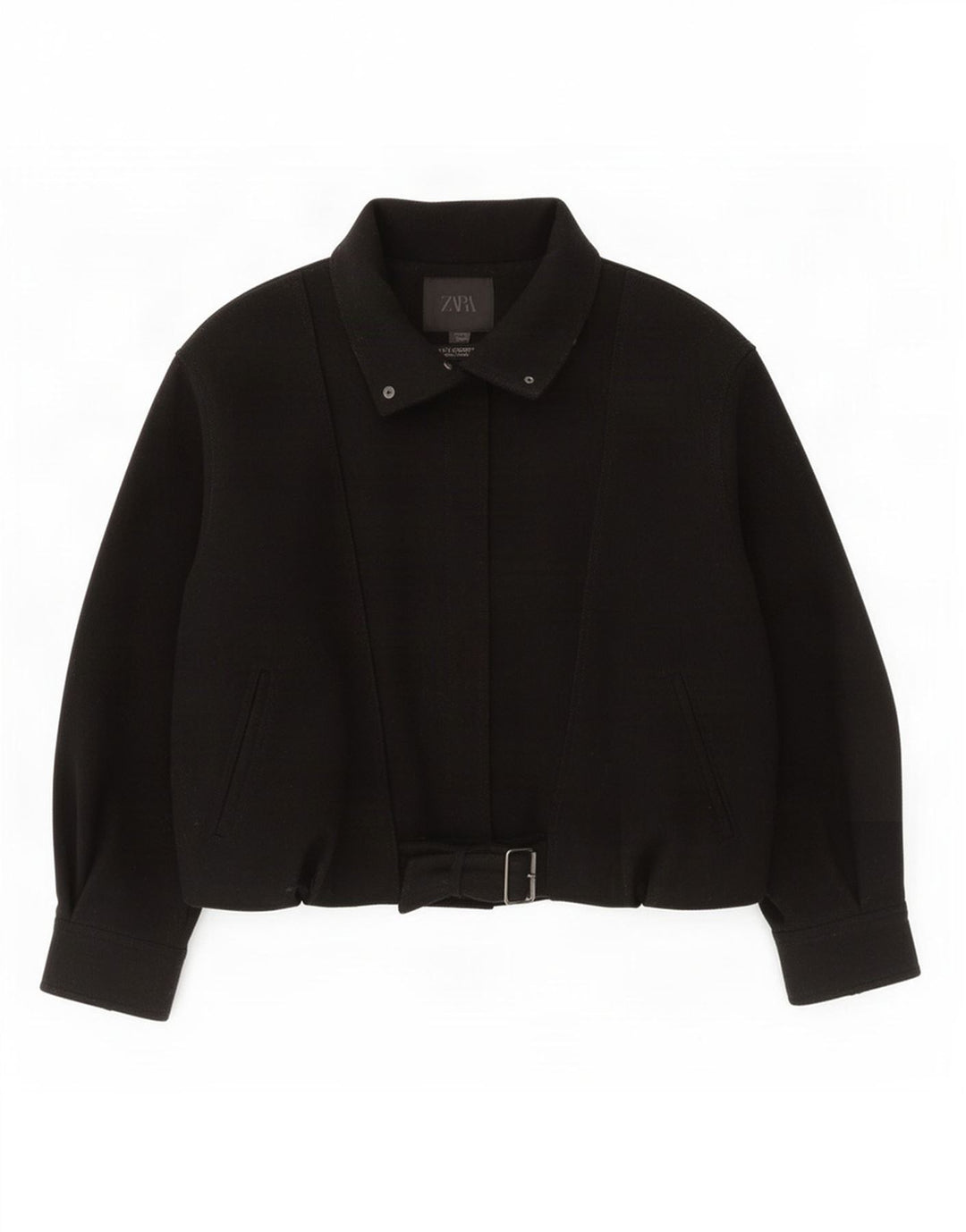 Zara Mujer Bomber Chaqueta Cortavientos Extragrande UK 40 Mediana Lana Negra