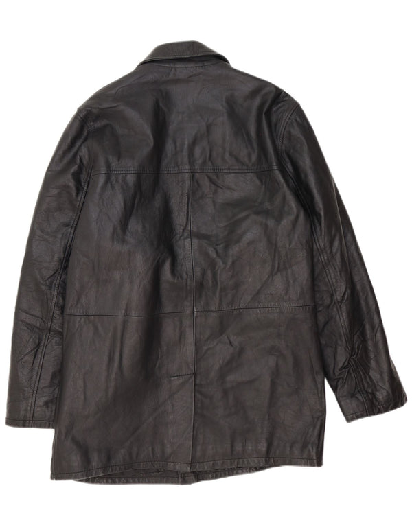 Lavorazione Artigiana Mens Leather Coat IT 52 XL Black