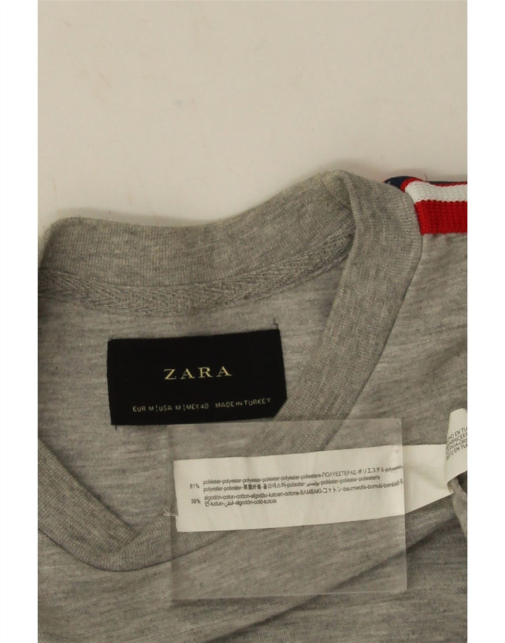 Zara Mens Sweatshirt Jumper Medium Grey Flecked Polyester