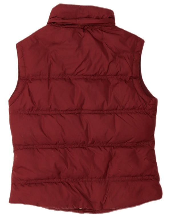 Jack Wills női párnázott Gilet UK 10 kis bordó nejlon