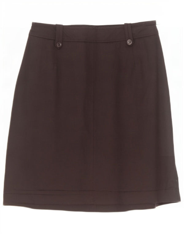 Marella Damen gerader Rock UK 10 Small W30 schwarze Baumwolle