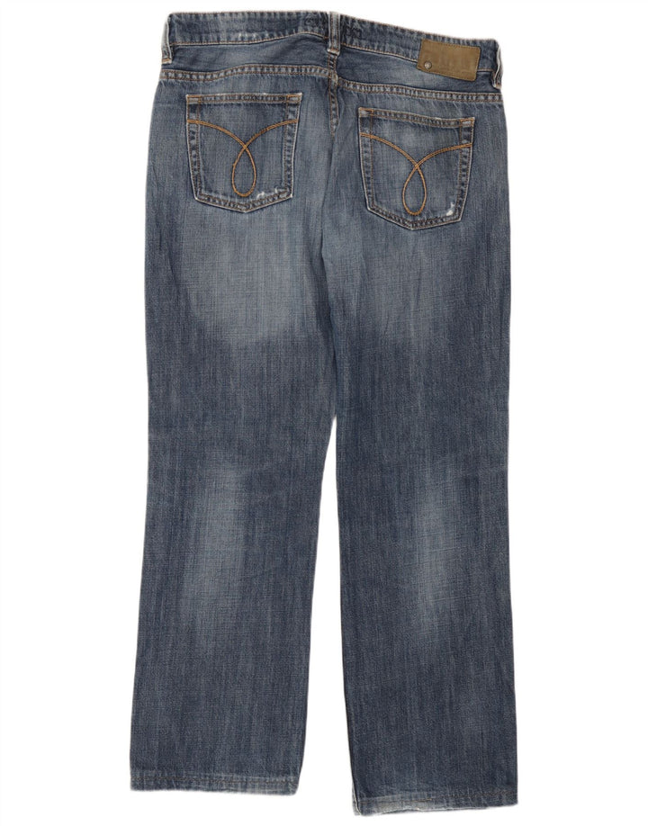 Calvin Klein Mens Distressed Straight Jeans W34 L28 Blue