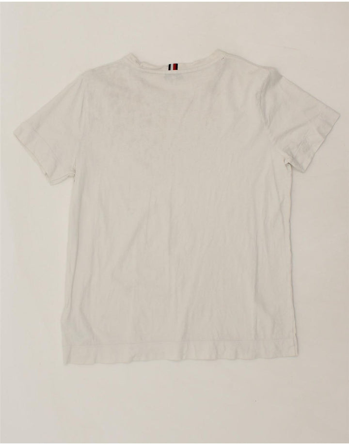 TOMMY HILFIGER Mens T-Shirt Top Medium White Cotton Vintage Tommy Hilfiger and Second-Hand Tommy Hilfiger from Messina Hembry 