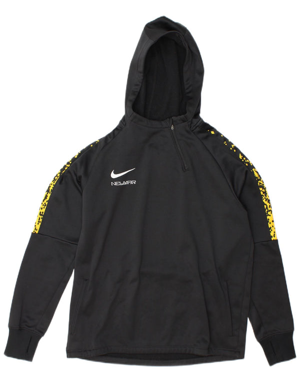 Nike Boys Dri Fit Graphic Hoodie Jumper 13-14 Years XL Grey Polyester
