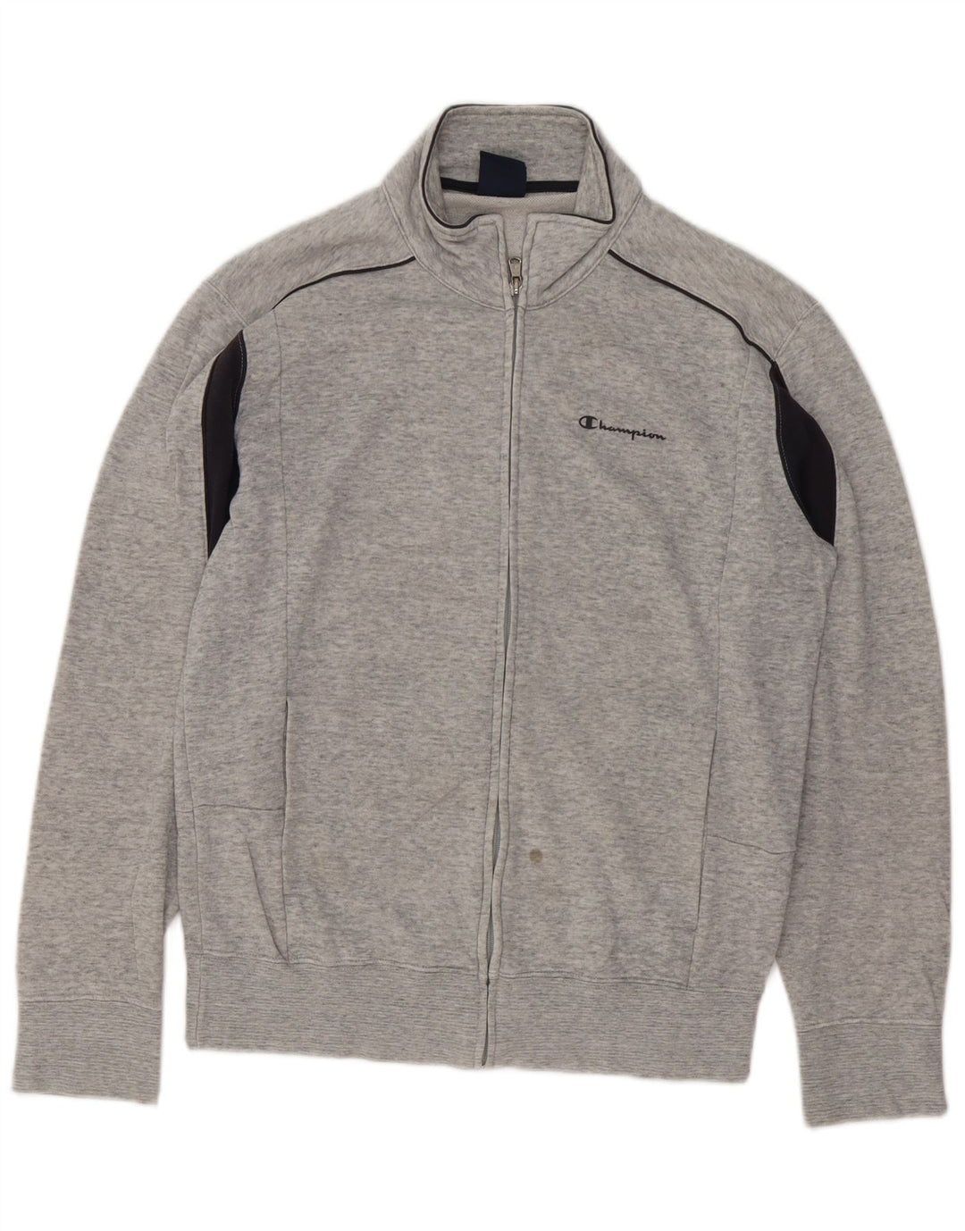 Champion Mens Tracksuit Top Jacket Medium Grey Colourblock Cotton