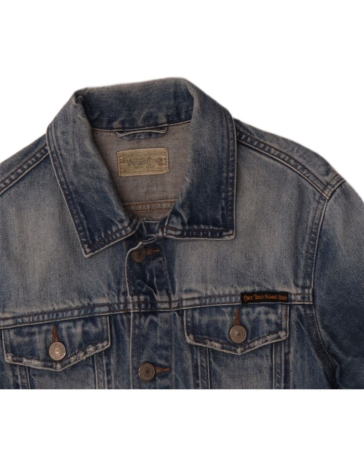 VINTAGE Womens Denim Jacket UK 12 Medium Blue Vintage Vintage and Second-Hand Vintage from Messina Hembry 