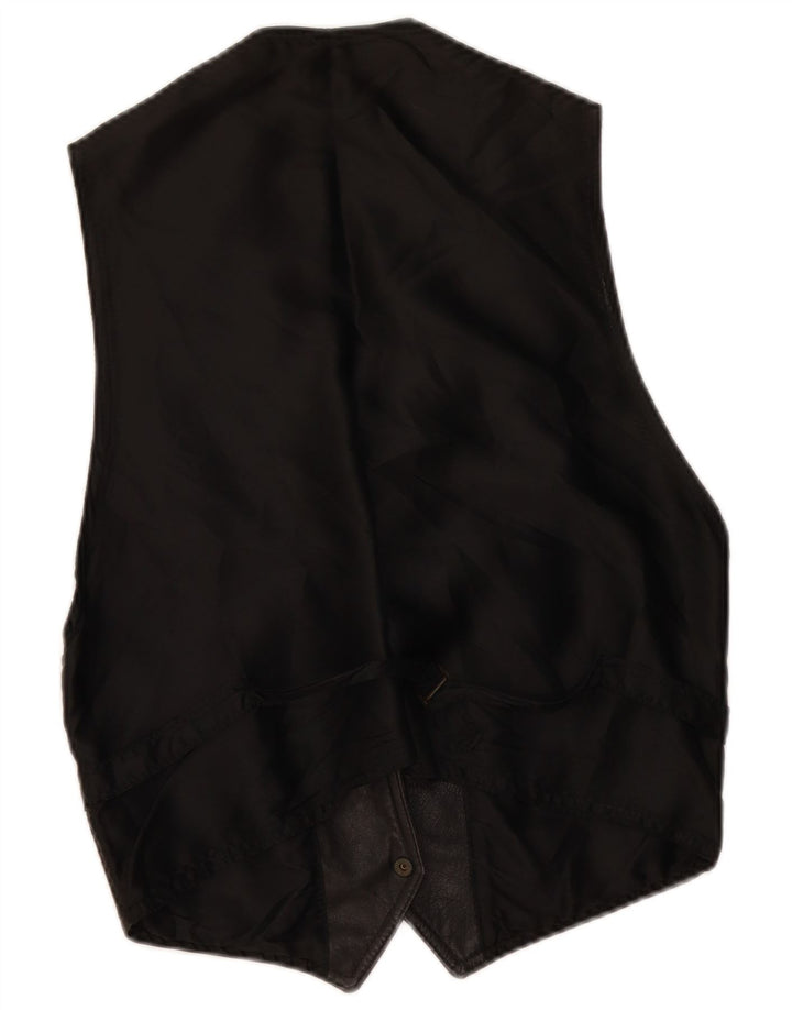 Vintage Herren Lederweste Großes schwarzes Leder