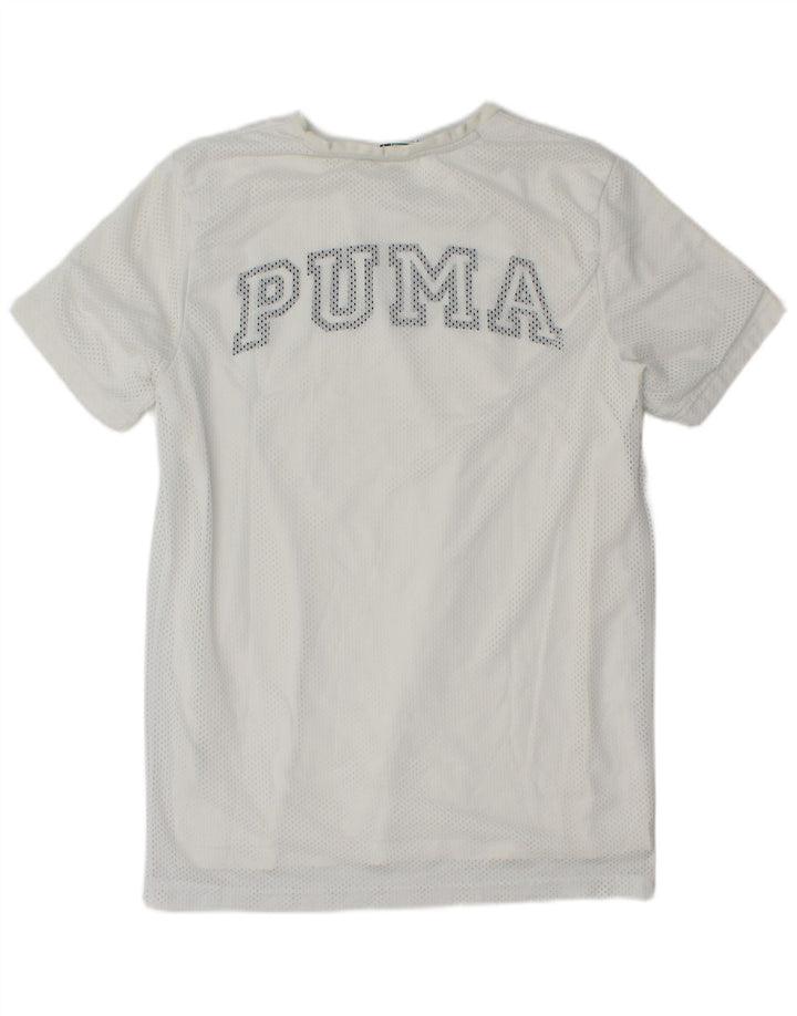Puma Herre Grafisk T-Shirt Top Lille Hvid Polyester