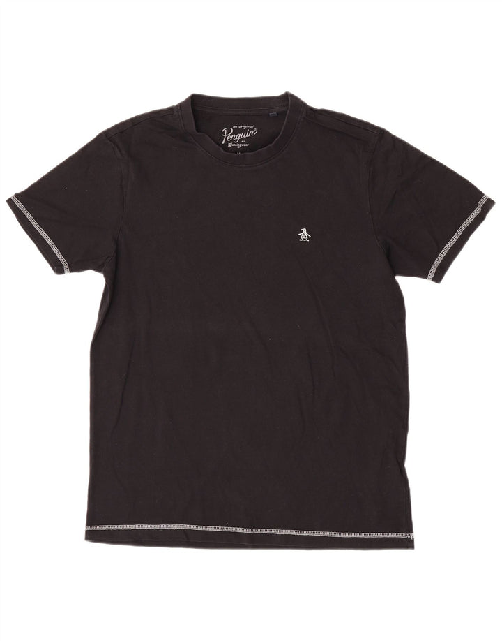 Penguin Herre T-Shirt Top Medium Sort Bomuld