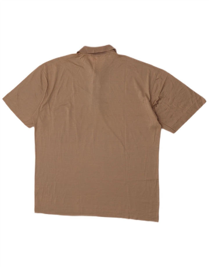Cacharel Mens Polo Shirt Large Beige Cotton