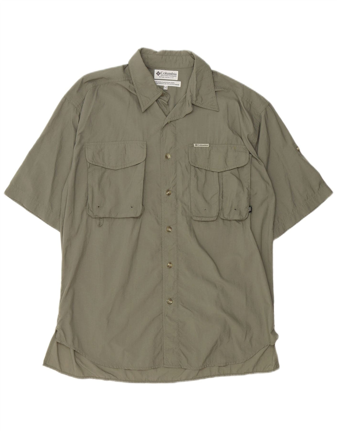 Columbia Mens Short Sleeve Shirt Medium Khaki Nylon
