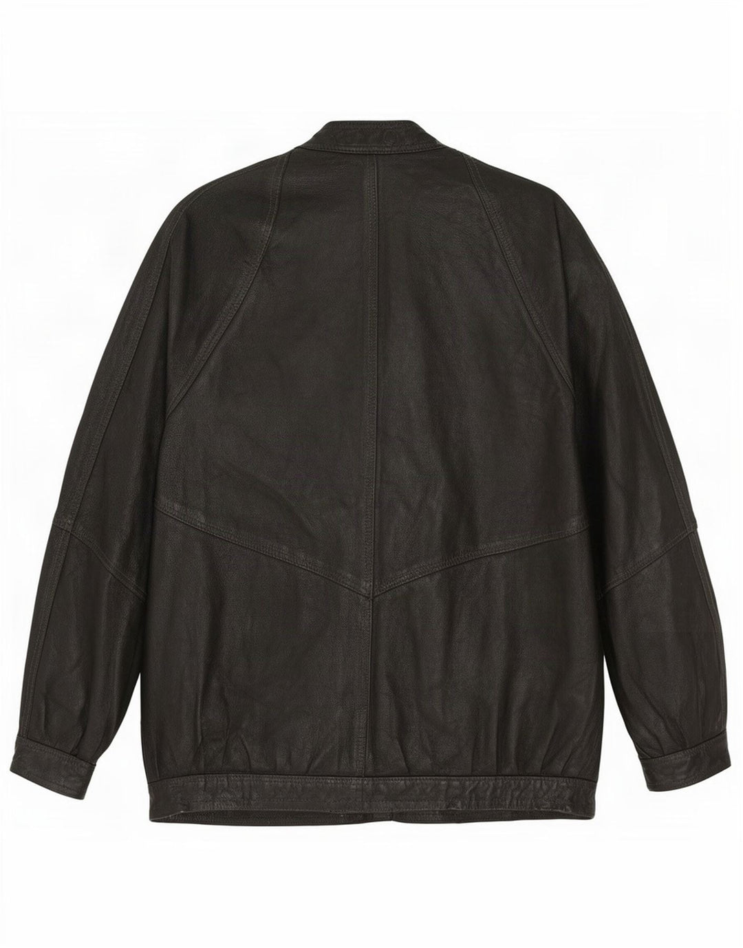 Giacca in pelle vintage da donna UK 14 grande nera