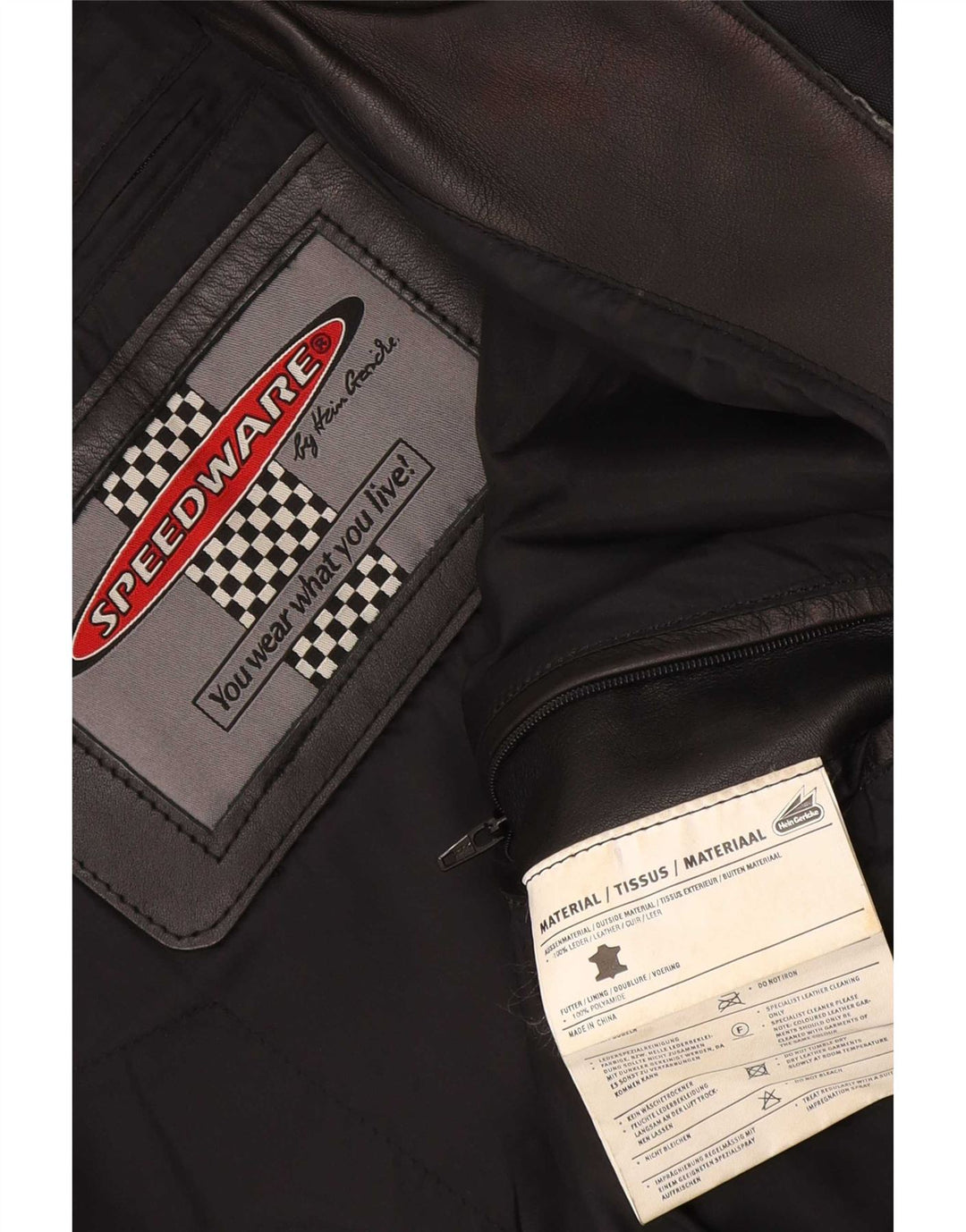 Hein Gericke Mens Leather Biker Jacket UK 38 Medium Black Colourblock