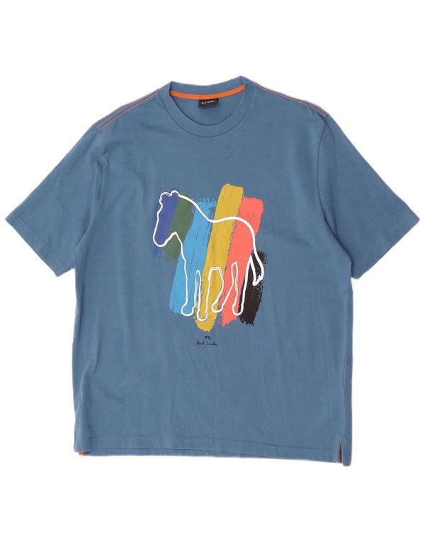 Paul Smith T-Shirt Graphique Homme Grand Bleu Coton