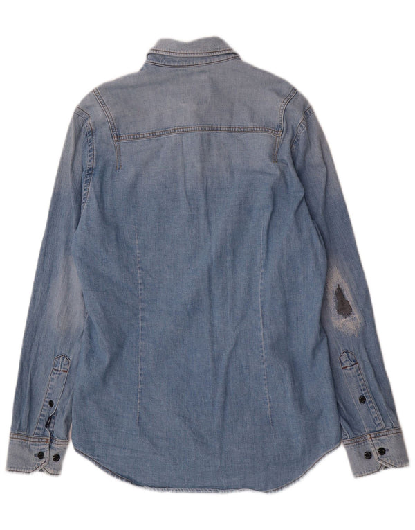 G-Star Mens Slim Fit Denim Shirt Medium Blue Cotton