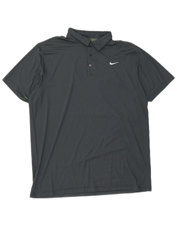 Nike Mens Dri Fit Polo Shirt 4XL Green Spotted Polyester