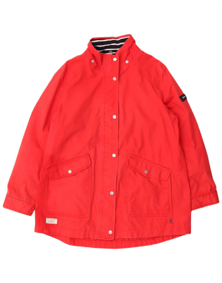 Joules Womens Oversized Waterproof Jacket UK 16 Large Red Polyester