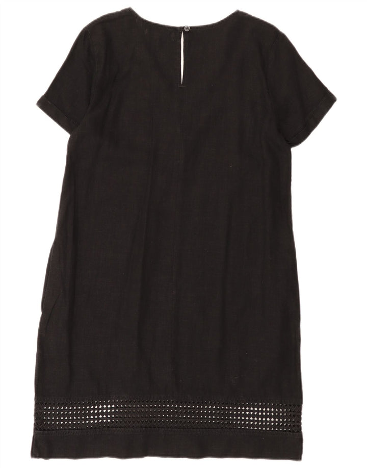 Next Womens Shift Dress UK 12 Medium Black Linen