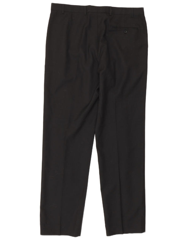Marks & Spencer Straight Suit bukser til mænd W36 L33 sort polyester